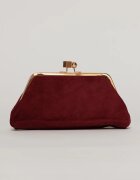  Clutch plic burgundy catifelat cu inchidere metalica aurie