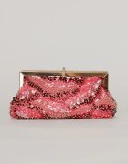  Clutch plic rosu cu paiete si margele