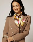  Esarfa roz cu imprimeu abstract multicolor