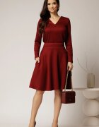  Fusta DY Fashion bordo scurta din tricot cu buzunare