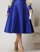  Fusta DY Fashion clos din tafta albastru indiggo