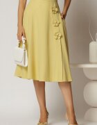  Fusta DY Fashion galbena cu aplicatii florale
