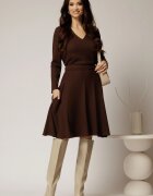 Fusta DY Fashion maro scurta din tricot cu buzunare