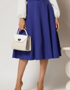  Fusta DY Fashion midi clos albastra si curea in talie