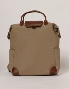 Geanta maxi taupe tip rucsac cu buzunare laterale