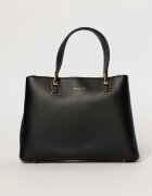  Geanta neagra office patrata din piele ecologica cu maner dublu