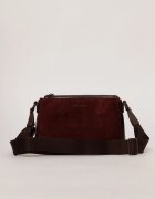  Geanta smart casual bordo cu finisaj neted si catifelat