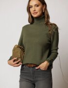  Maleta verde kaki cu guler intors cu adaos de viscoza