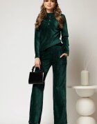  Pantaloni DY Fashion verzi din catifea velurata casual eleganti
