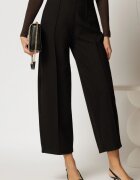  Pantaloni negri din tricot cu croi balloon si elastic in talie
