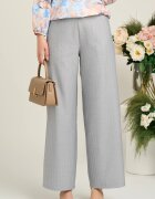  Pantaloni smart-casual din viscoza gri cu paiete