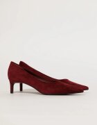  Pantofi bordo eleganti din piele intoarsa ecologica cu toc jos