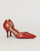  Pantofi rosii eleganti din piele ecologica cu model snake