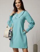  Rochie DY Fashion bleu scurta cu croi cambrat si guler in colturi