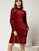  Rochie DY Fashion bordo dreapta din catifea velurata