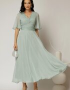  Rochie DY Fashion midi bleu din voal cu fir lurex