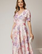  Rochie DY Fashion midi clos cu funda pe umar si print lila