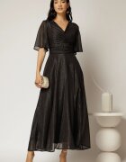  Rochie DY Fashion midi neagra din voal cu fir lurex