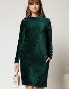  Rochie DY Fashion verde dreapta din catifea velurata