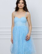  Rochie Mira midi bleu cu stelute argintii