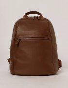  Rucsac casual maro cu buzunar frontal si aspect rafinat