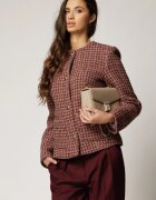  Sacou dama roz din tweed cu fir lurex