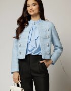  Sacou DY Fashion bleu din tweed si nasturi decorativi