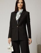  Sacou DY Fashion negru oversize cu detalii la spate