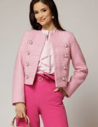  Sacou DY Fashion roz din tweed si nasturi decorativi