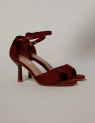  Sandale bordo elegante din piele intoarsa ecologica cu varf patrat