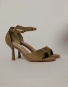  Sandale kaki elegante din piele intoarsa ecologica cu varf patrat