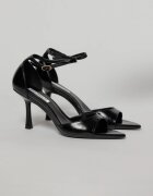 Sandale negre elegante din piele ecologica cu varf ascutit