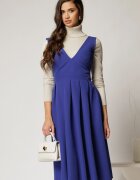  Sarafan DY Fashion midi albastru cu croi clos si pliuri