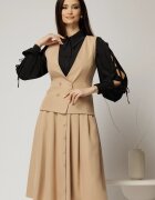  Vesta DY Fashion bej cambrata cu decolteu si inchidere la doi nasturi