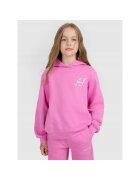4F Hanorac pentru fete - roz - bumbac - gluga - croiala oversize