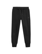 4F Pantaloni sport copii talie elastica - doua buzunare - negru - bumbac