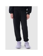 4F Pantaloni sport pentru fete - negru - bumbac - croiala normala - 2 buzunare