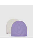 4F Set 2 Caciuli pentru copii - bumbac/elastan - bej/violet