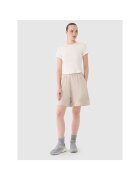 4F Sort casual dama din bumbac bej croiala regular - cu buzunare - Sportstyle - Bej