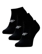 4F Sosete dama - set de 3 - negre - bumbac