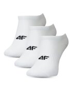 4F Sosete Dama Talpici No-Show - Set 3 Perechi - Confortabile - Bumbac 70% - Alb - Marimi 35-42 - Sportstyle Casual