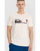 4F Tricou Barbati Cool Tide - Bumbac 100% - Alb Ecru - Regular Fit - Marimi S-XXL - SS25 - Sportstyle