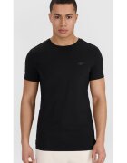 4F Tricou barbati set de 2 - slim fit - negru - 95% bumbac