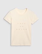 4F Tricou Crem - Bumbac - Crem