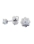 57emozioni Cercei illusion - aur 18k - diamante naturale 0.13 ct - Argintiu - 4.7 mm
