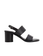8 BY YOOX Sandale din piele cu toc rotund Negru - Negru
