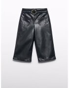 Abel&Lula Pantaloni de piele ecologica cu croiala ampla - Negru