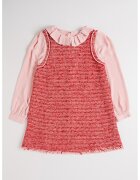 Abel&Lula Rochie cu model 2in1 si guler Peter Pan - Rosu/Roz deschis