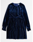 Abel&Lula Rochie de catifea cu funda - Bleumarin