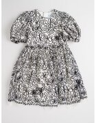 Abel&Lula Rochie evazata cu model - Alb/Negru